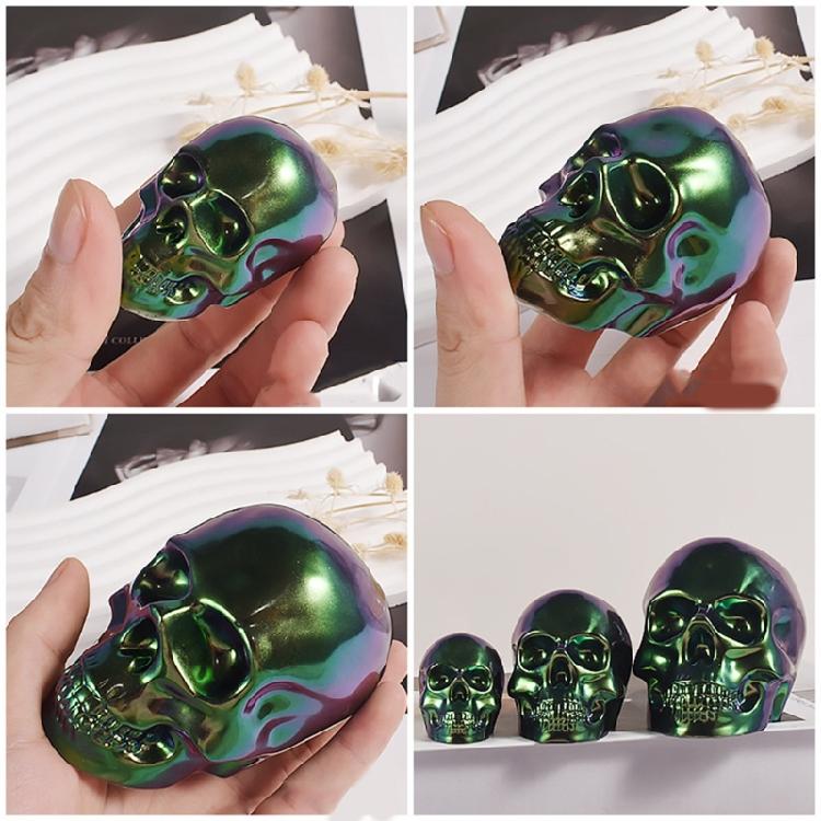 3D Skull Resin Mold Flexible Silicone Skull Head Mold Halloween Home Decorations