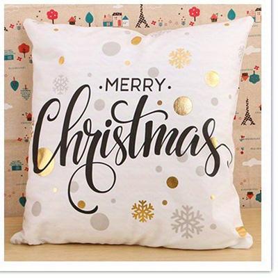 Short Plush Material Pillowcasehome Decor Merry Christmas Snowflake & Dot Decorative Pillow Pattern Cushion Cover Suitable For S