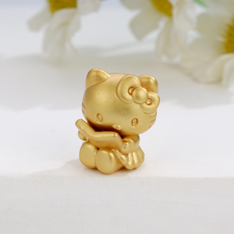 Sterling Silver 999 Cartoon Cinnamoroll and Kuromi Beaded Rope DIY Cute Loose Beads Accessories