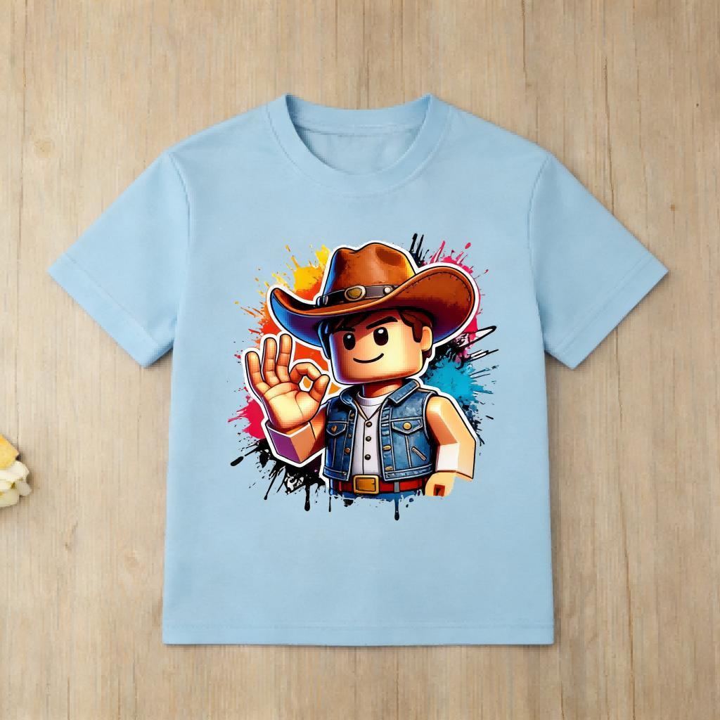 New Roblox Gaming Kids T Shirt Boys Girls Cool Cartoon Graphic Print Short Sleeve Cotton Tops Childrens Casual Wear