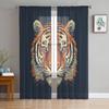 Wild Animal Tiger Walking In The Snow Sheer Curtains for Living Room Decoration Window Curtains Kitchen Tulle Voile Curtains