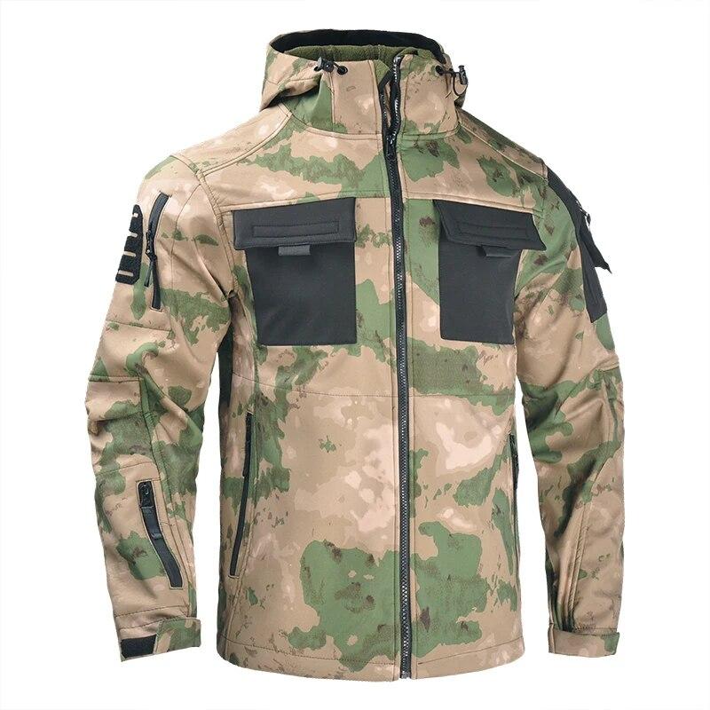 HAN WILD Men's Jackets Fleece Army Tactical Clothing Men Multicam Male Camo Windbreakers Combat Jacket Clothes