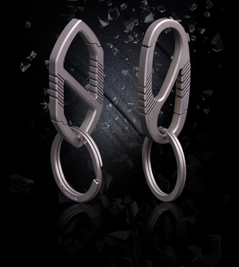 Męski brelok z wysokiej jakości stopu tytanu, zawieszka w kształcie pierścienia