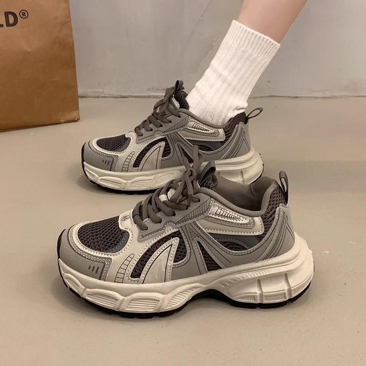 2025 autumn and winter new thick-soled versatile casual shoes women's feet small velvet dad shoes gray sports shoes cotton shoes