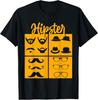 Hipster Symbols Pipe Smoker Mustache Glasses Bow Tie Bearded Gift Unisex T-Shirt