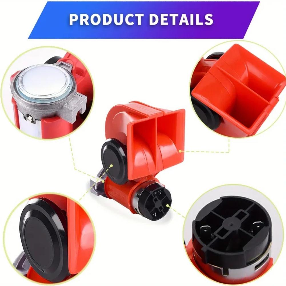 12V Truck Air Horn - 150db Super Loud Snail Car Horn For Vehicles Waterproof - Ideal For Cars, Jeeps, Trucks, Motorcycles A1K6