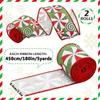2rolls Christmas Candy Mint Thread Edging Ribbon Wide Christmas Candy Ribbon Burlap Ribbon Diy Craft Wreath Christmas Tree Decoration Gift Wrap Party