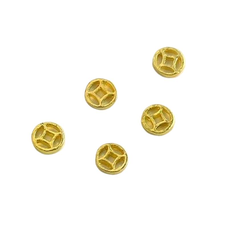 5 шт. Яркие Золотые Новогодние Шармы для Маникюра Золотой Слиток Удачи Шармы для Ногтей Золотая Рыбка Стразы для Ногтей Украшения для Ногтей