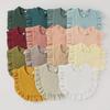 Ruffled Pure Cotton Baby Bibs with Lace Trim