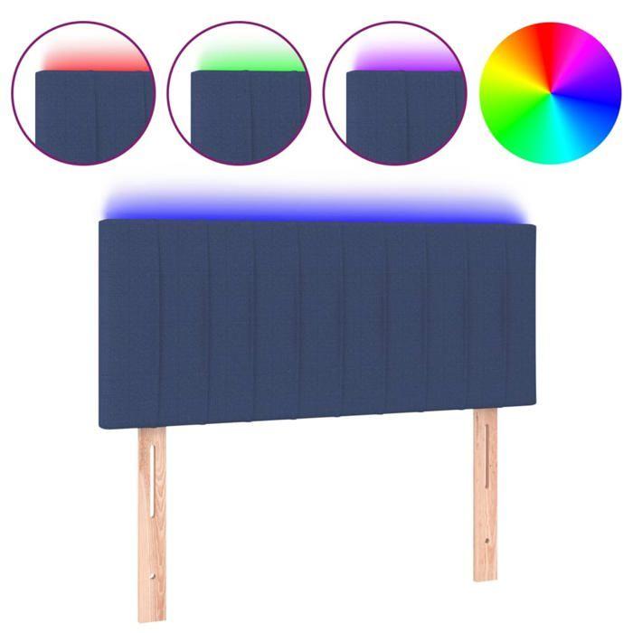 VidaXL Tête de Lit à LED Meuble de Chambre à Coucher Accessoire de Lit Simple Tête de Cadre de Lit Intérieur Bleu 3121846