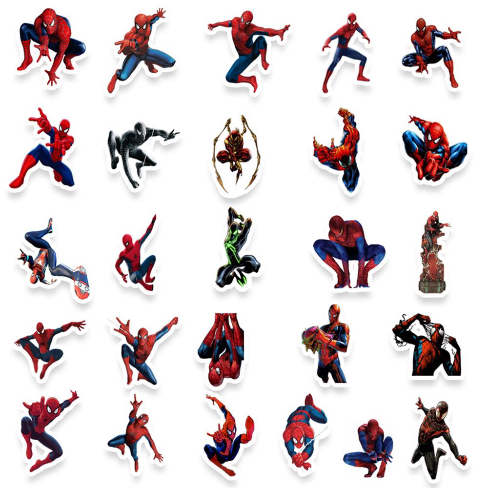 10/30/50pcs Cartoon Cool Disney SpiderMan Stickers DIY Skateboard Fridge Motorcycle Luggage PVC Waterproof Sticker Kids Toy Gift