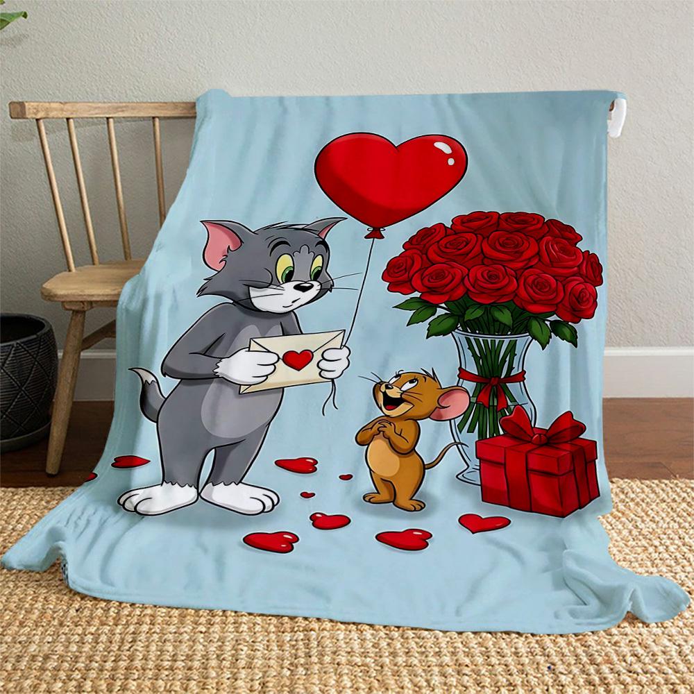 1pc cat mouseOutdoor Flannel Blanket Soft Plush Decor for Picnics, camping,Bedroom, Playroom, or Lunch Breakn1134A