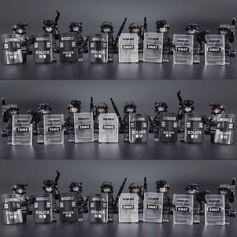 Wow, Compatible With Lego Building Blocks, Anti-Special Police, Military Special Forces, Minifigures, Boys Educational Assembly Toys Customization