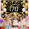 Happy 30th 40th 50th Birthday Banners Black Gold Birthday Party Decorations Adults 30 40 50 Years Old Birthday Party Supplies