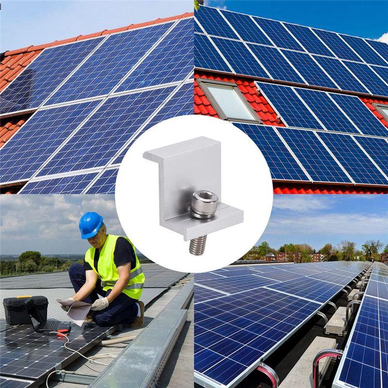 A60Z4 Pieces Solar Module Holder End Clamp Kit Solar Panel Edge Clamp Brackets Adjustable Solar Panel ,30Mmmay