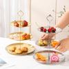 Vassoio Rotondo Multistrato in Acciaio Inossidabile per Insalata di Frutta Piatto per Snack Stile Coreano Moderno Utensili da Cucina Tavola da Pranzo
