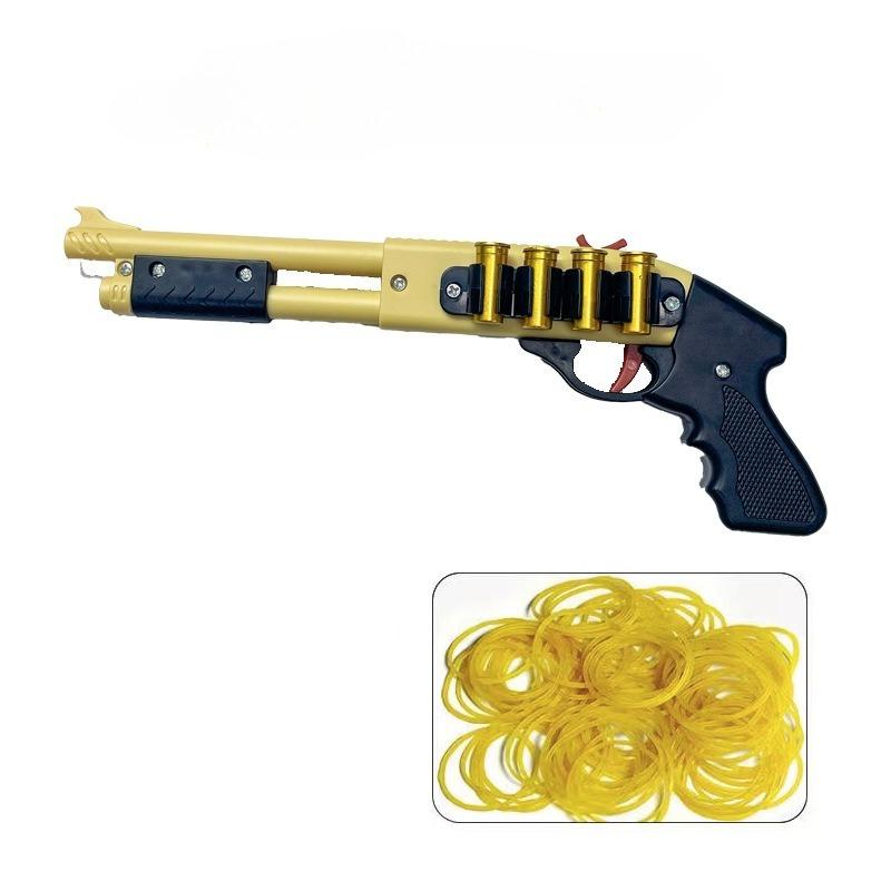 

Double Barrel Rubber Band Gun For Kids Manual Pull-Back Toy Launcher For Outdoor Games Safe Shooting Toy For Boys Birthday Party
