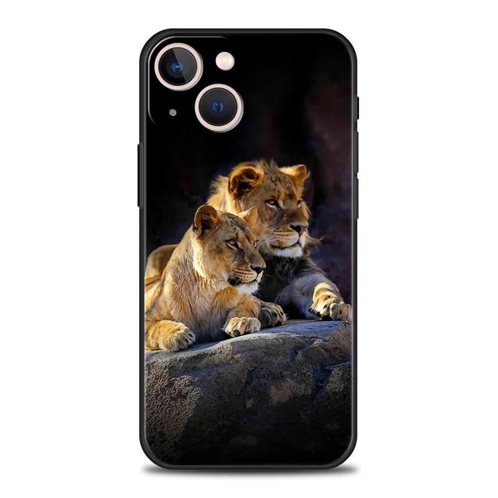 Lion Alpha Male Cub Phone Case For iPhone 17 16 15 Pro Max 11 12 13 14 7 8 Plus SE 2020 X XR XS Cover Soft Black