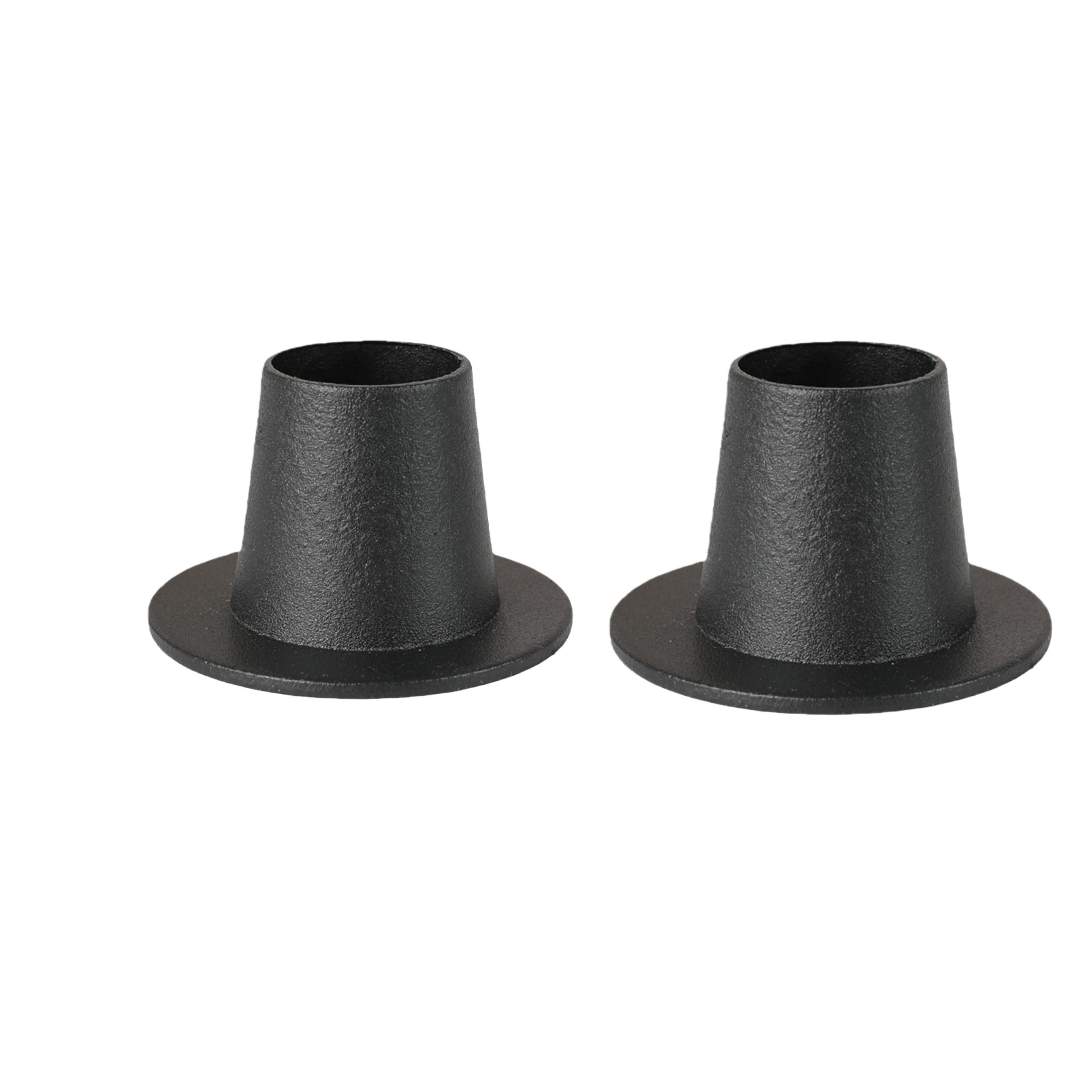 

2 шт. Подсвечники из железа и латуни в европейском стиле, подсвечники для романтического ужина при свечах Conical чёрный