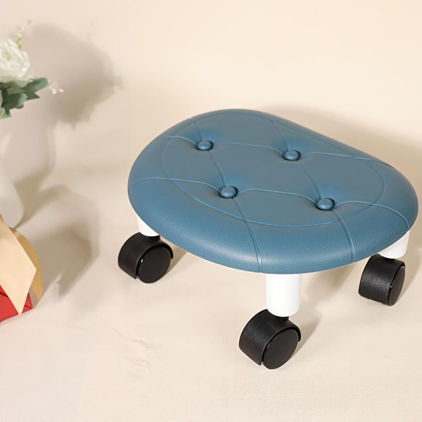 With wheels home living room pulley low stool, bedroom removable small footstool, universal plastic pulley stools