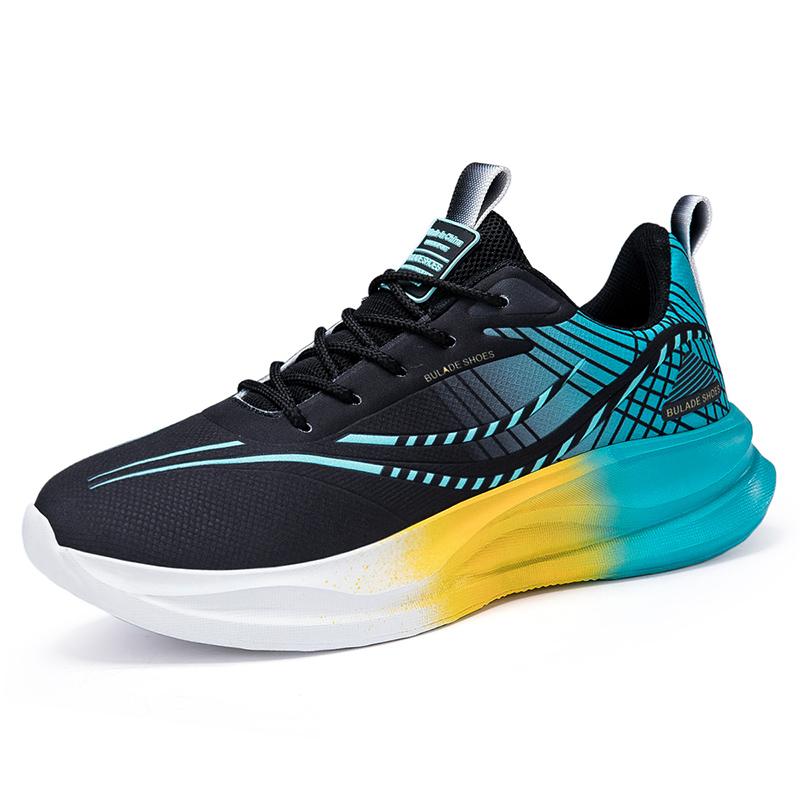 Mens Sneakers Lace Up Cushioning Anti Slip Wear-resistant Outdoor Marathon Sports Running Shoes Casual Walking Shoes for Man