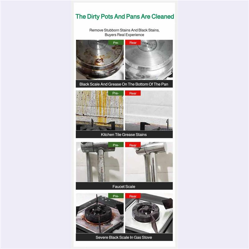 Powerful Stainless Steel Pot Pan Cleaner Strong Degreaser & Black Scour Remover Gel Burnt Bottom Cleaner for Cookware