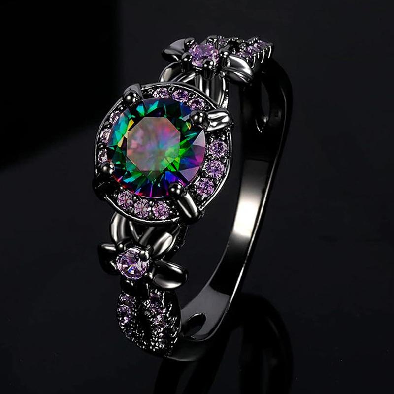 Sweet and Cool Colorful Ring Woman, Bow Flower Elegant Accessories, Niche Gentleness
