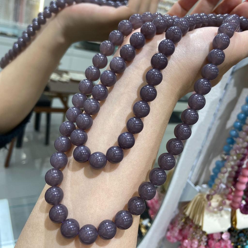 New Chinese High-Grade Gray Opal Handmade Beaded Necklace Niche Retro French Double-Layer Stacked Neck