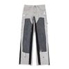 Trendy Wijde Jeans, Gewassen, Slijtageplekken, Patchwork, Unisex Stijl