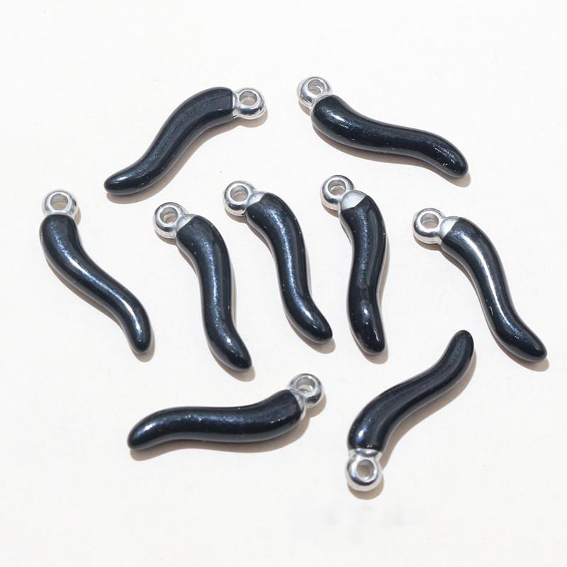 10pcs Enamel Chili Pepper Pendant Charms Stainless Steel  DIY Jewelry Making Accessories for Earrings Necklace Bracelet