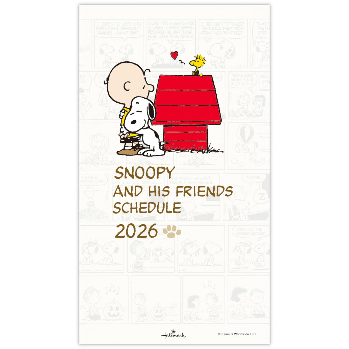 Hallmark Снупи 2026 Тонкий ежемесячный планировщик Собачья будка Peanuts 845759 (Начинается в октябре 2025 года)