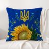 Ukraine Flag Aesthetic Cushion Cover Natural Linen Organic Fabric DoubleSided Printing Sofa Home Decor Breathable Bed Pillow