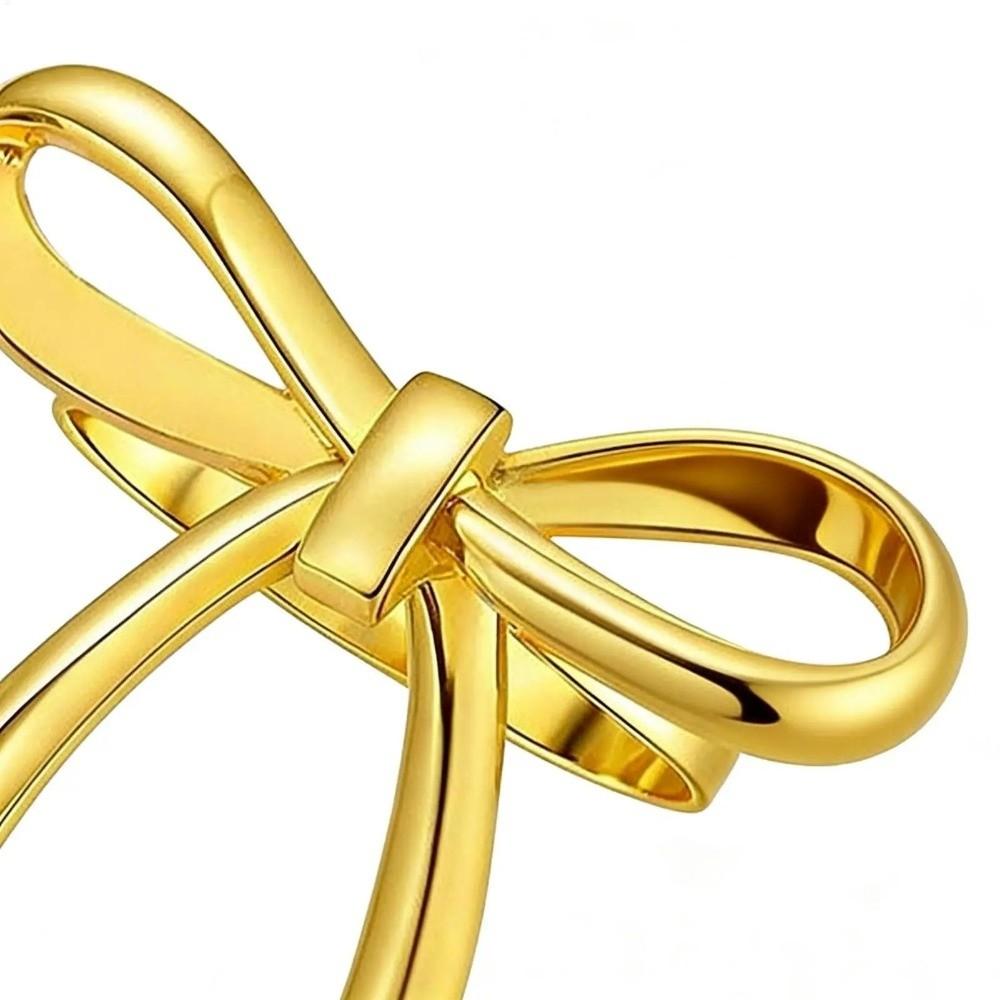 6 Pcs Decorative Napkin Buckle Gold / Silver Serviette Ring Creative Bow Napkin Ring  Party Wedding