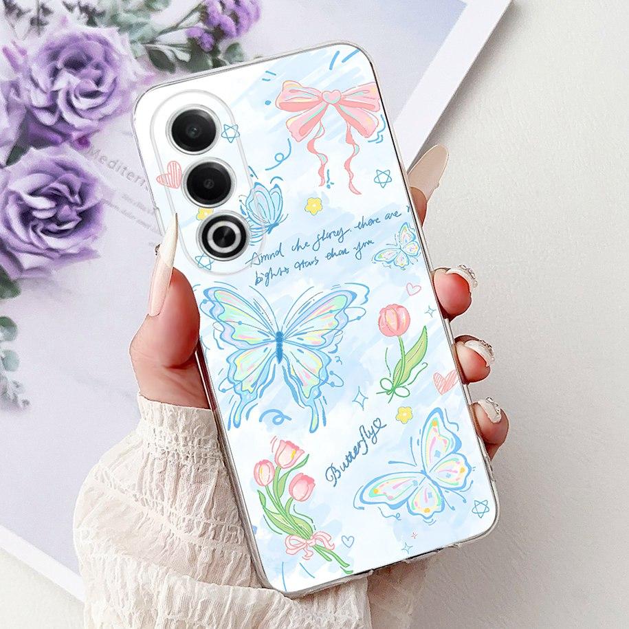 For OPPO K12x A80 Case 2024 New Fashion Love Heart Soft Silicone Back Cover For OPPO A3 Pro 5G CPH2639 A 80 K 12x CPH2667 Bumper