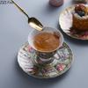 BRCeramic Black Tea Mug Saucer Retro Afternoon Tea Coffee Cup Saucer Sets Couple Cup Set Home Creative Drinkware Mug New Home GiftEY