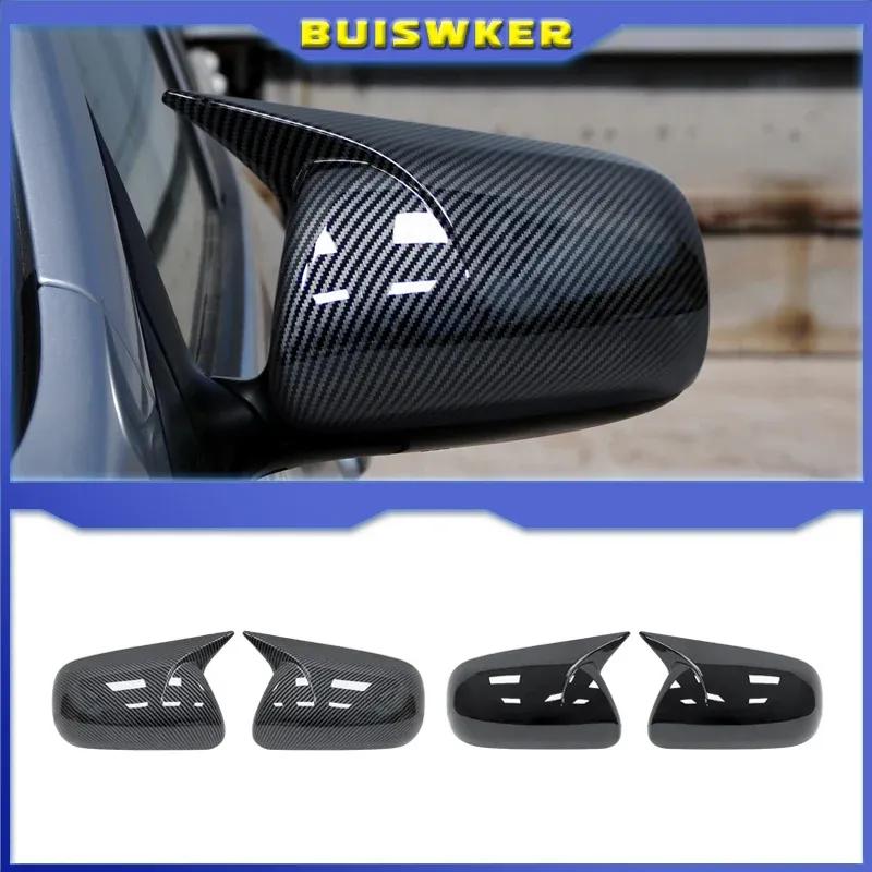 Para Toyota Corolla 2007-2013 Vios Yaris Sedan P90 2008-2013 Capas de espelho retrovisor de carro ABS Fibra de carbono Preto brilhante