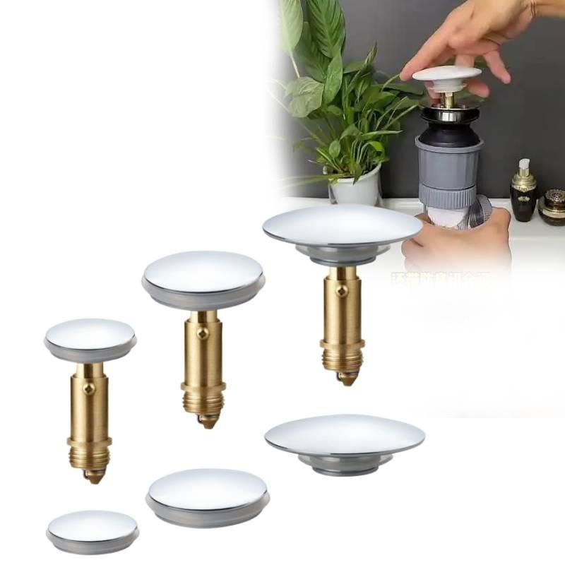 Durable All Copper Sink Stopper Set Featuring Large And Small Push Button Caps