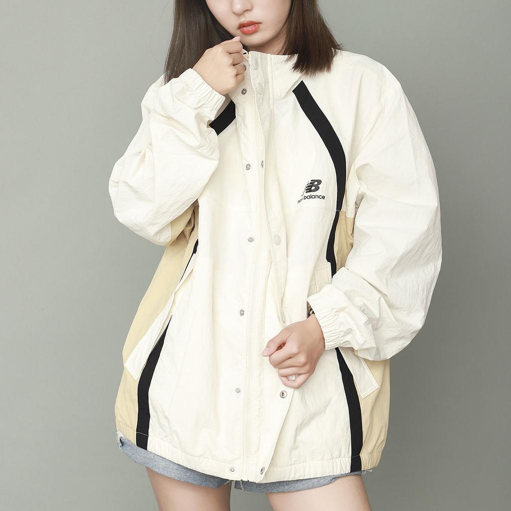 New Balance Jackets Men's Ivory Stand Collar Moderate Other AMJ13358-IV
