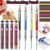 Multicolor Metal Woodworking Mechanical Pencil Set with 2.0mm 2B Lead Core for Deep Hole Scribing Marking Construction Tool