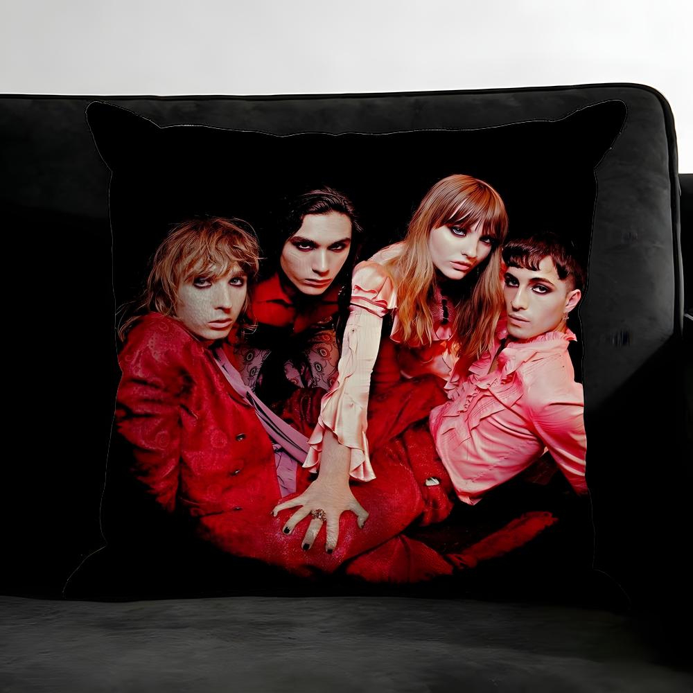 M-Maneskin Band Cushion Cover Pillowcase Ultra Soft Skin Friendly Fabric Cloud Like Comfort & Concealed Zipper