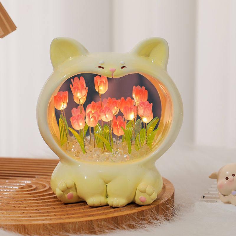 

Tulip Luminous Small Animal Ornament - Cute Handmade Bedroom or Study Decoration, Perfect Birthday Gift for Friend or Pet Lover