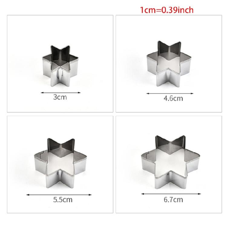 10 PCS Food-Grade Stainless Steel Star Theme Christmas Cookie Cutter Baking Gift