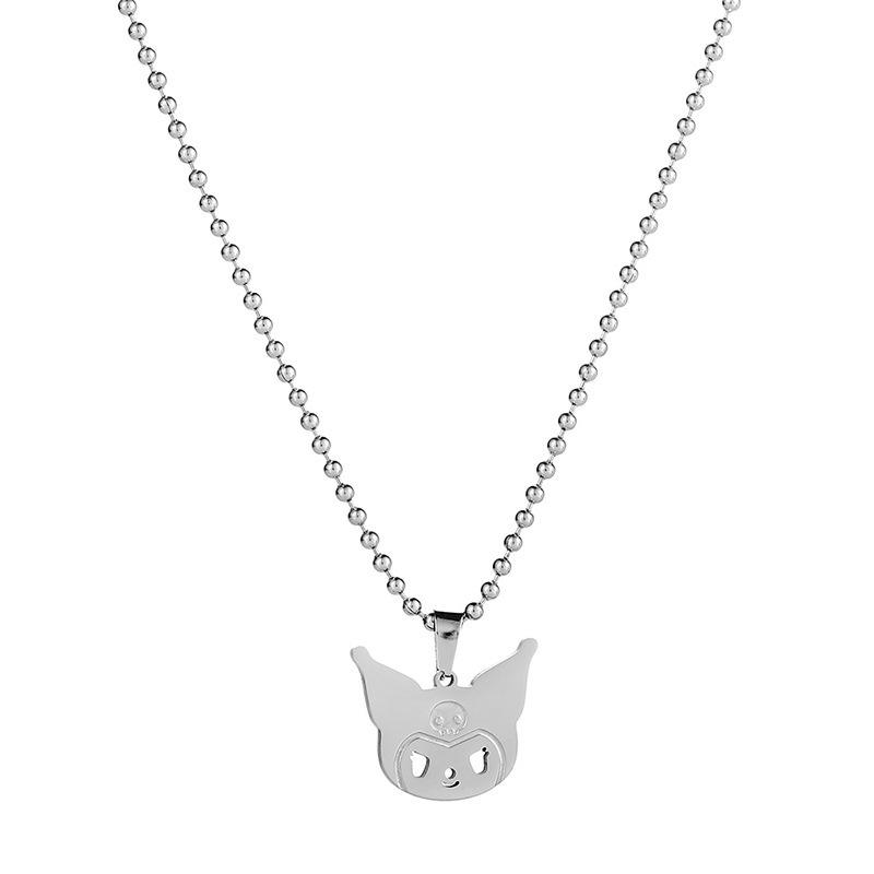 Kuromi Kuromi Necklace Is Sweet and Cool Hip-hop Trendy Sanrio Cartoon Titanium Steel Pendant