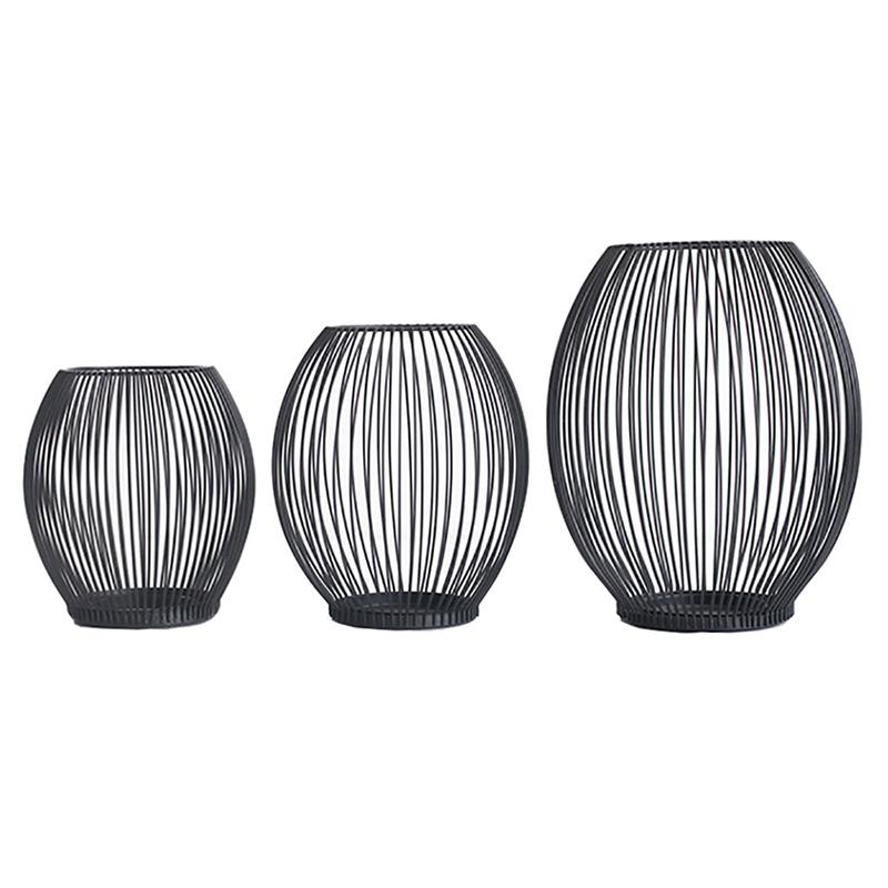 Iron Wire Bird Cage Candlestick Black Lantern Candelabra