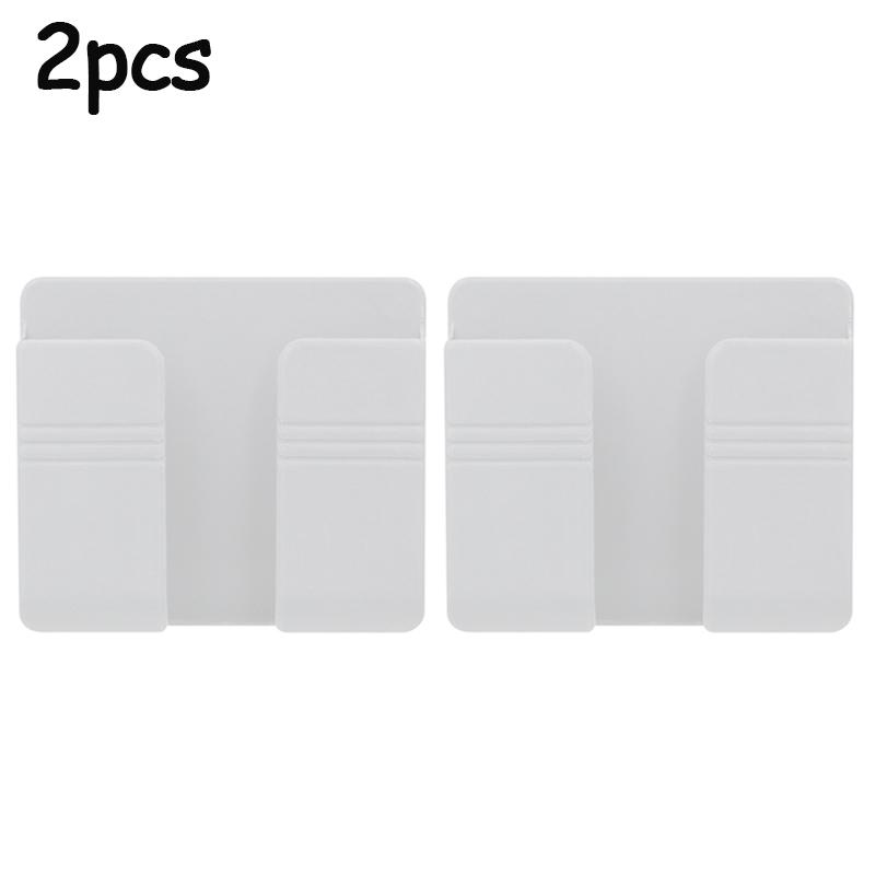 1/2/4PCS Wall Mounted Cell Phone Holder Wall Sticker Shelf Cell Phone Charging Place Holder Wall Bedside Sticky Lazy Organizer