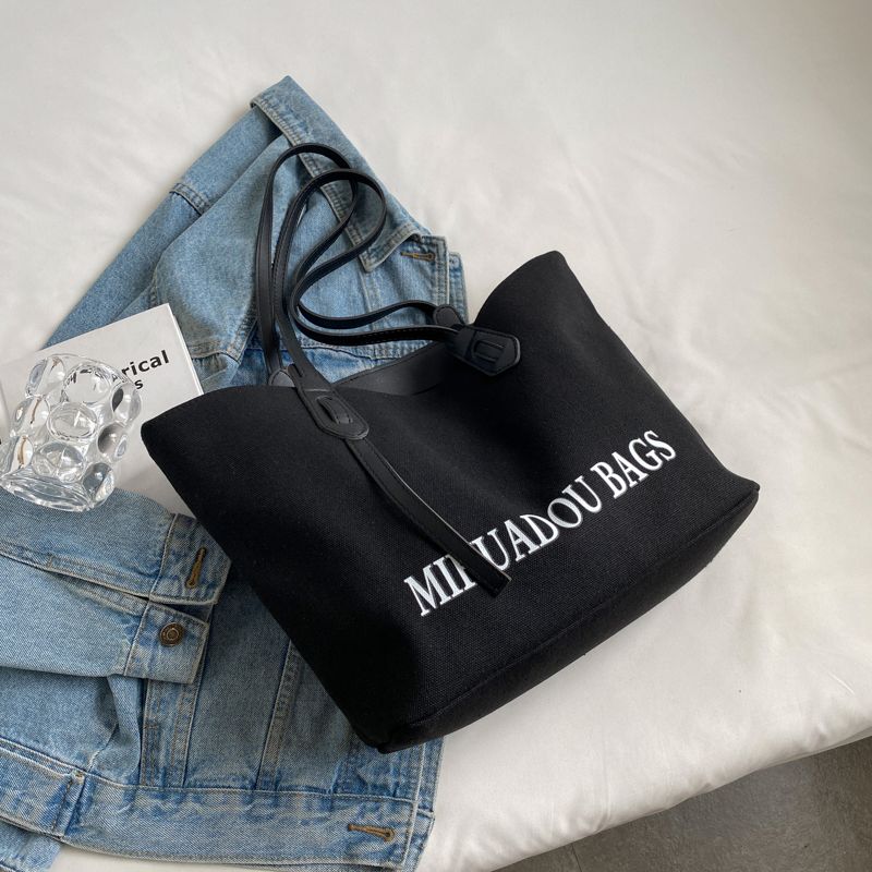 

Bag Female Casual College Students Class Canvas Bag Black