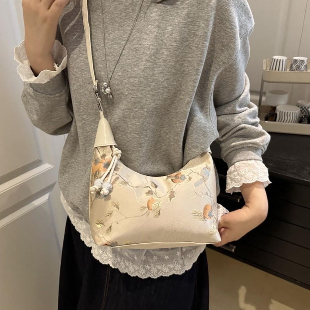 Canvas Chinese Style Handbag Zipper Cheongsam Bag Luxury Pea Purses  Women