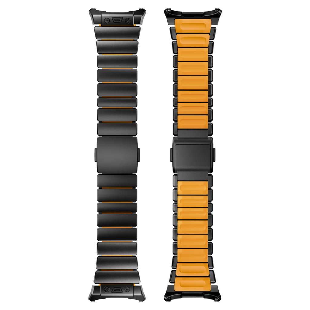 Titan-Uhrenarmband für Samsung Galaxy Watch 8 Classic 46mm 44mm Lückenlos Metall-Gummi-Armband für Samsung Galaxy Watch7 Ultra 47mm 2025/2024 Manschettenarmband