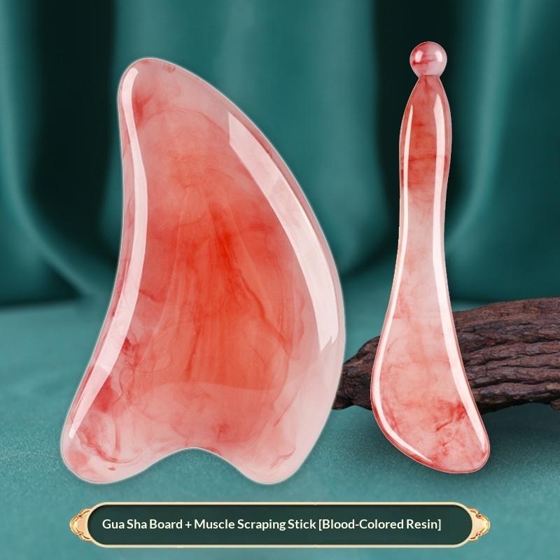 2Pcs SPA Gua Sha Massage Board Resin Scraping Tool for Face Eye Neck Back Body Leg Skin Care