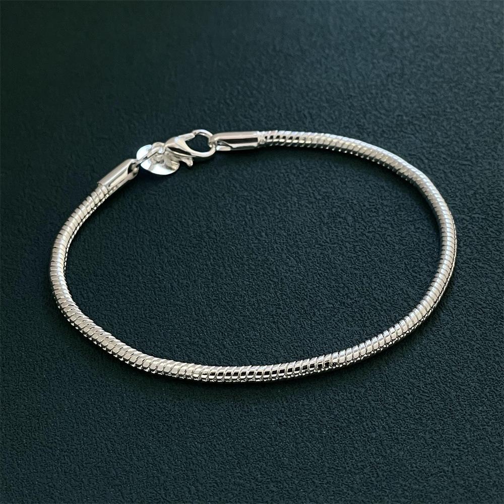 Jewelry Silver-plated 3MM Snake Bone Bracelet Popular Bracelet